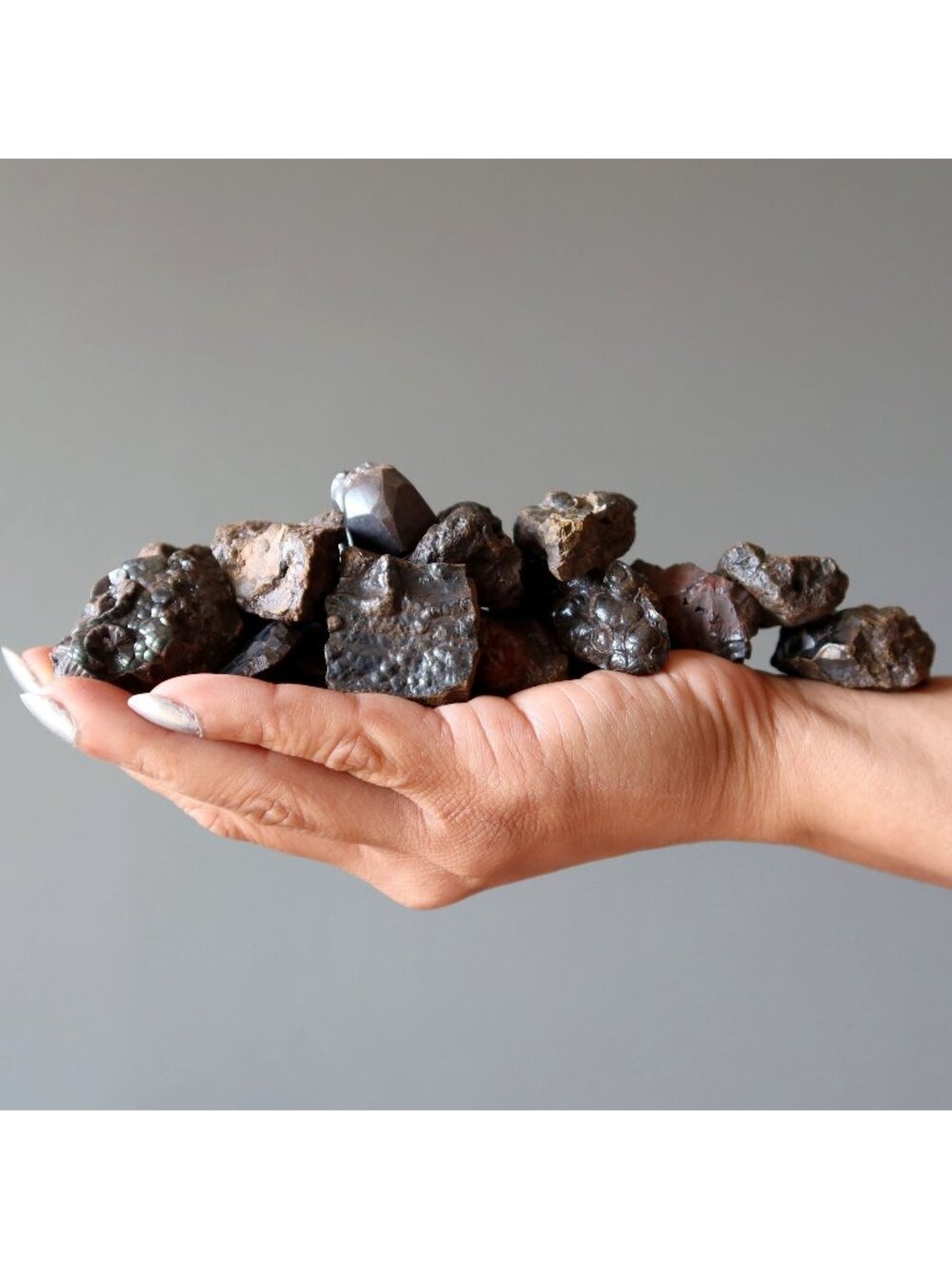 24 Hematite Raw Stones Bulk Lot Real Metallic Black Clusters 1.5 Lbs